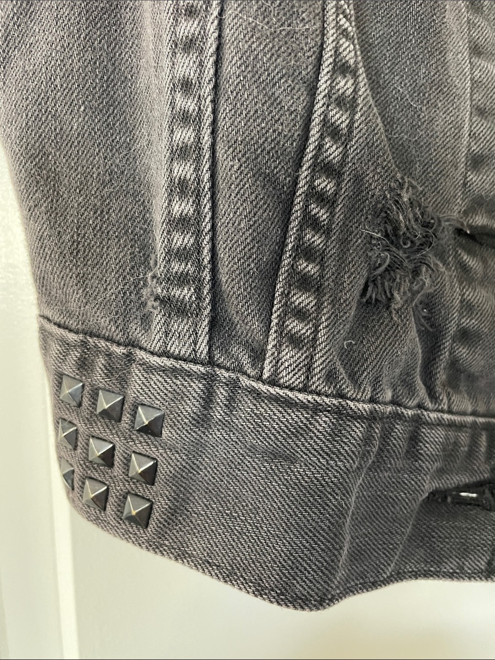 Levi's Washed Charcoal Denim Vest with Stud Details - Picture 5 of 6